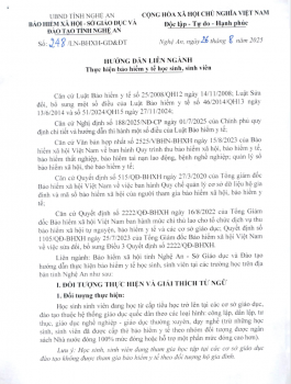 Hướng dẫn liên ngành BHYT HS-SV